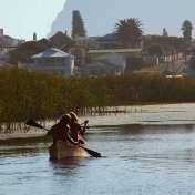 Canoeing on Kleinmond lagoon